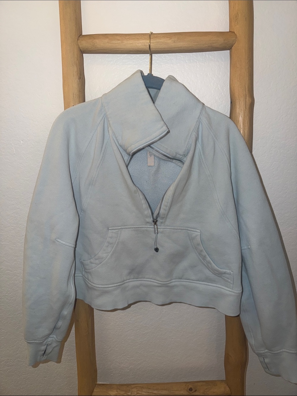 lululemon athletica Pale Blue Quarter-Zip Funnel Sweatshirt